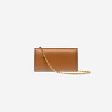 Pochette avec chaine M1_02 en M_MAT_cactus camel vue de dos - MAES Paris, Haute Maroquinerie innovante & responsable