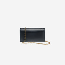 Pochette avec chaine M1_02 en M_MAT_cactus noir vue de dos - MAES Paris, Haute Maroquinerie innovante & responsable [color:noir,black]