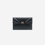 Pochette M1_04 noir vue de face - MAES Paris, Haute Maroquinerie innovante & responsable