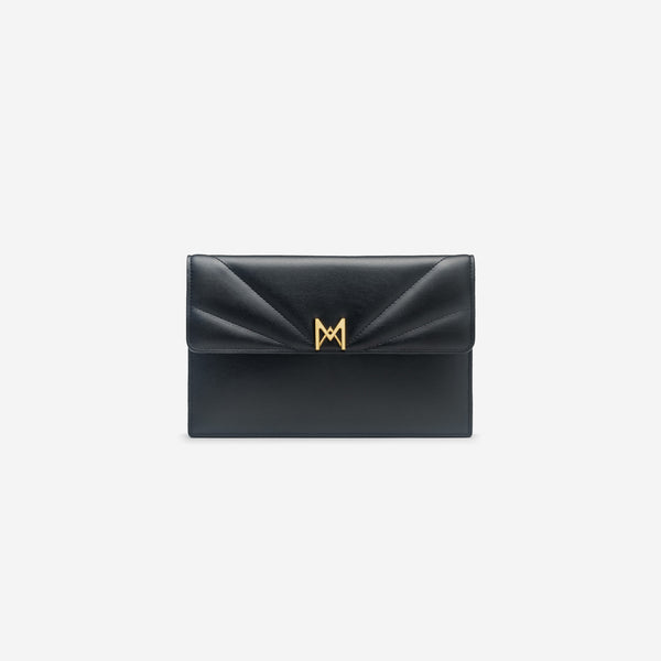 Pochette M1_04 noir vue de face - MAES Paris, Haute Maroquinerie innovante & responsable [color:noir,black]