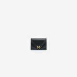 Porte-cartes M1_05 noir vu de face - MAES Paris, Haute Maroquinerie innovante & responsable