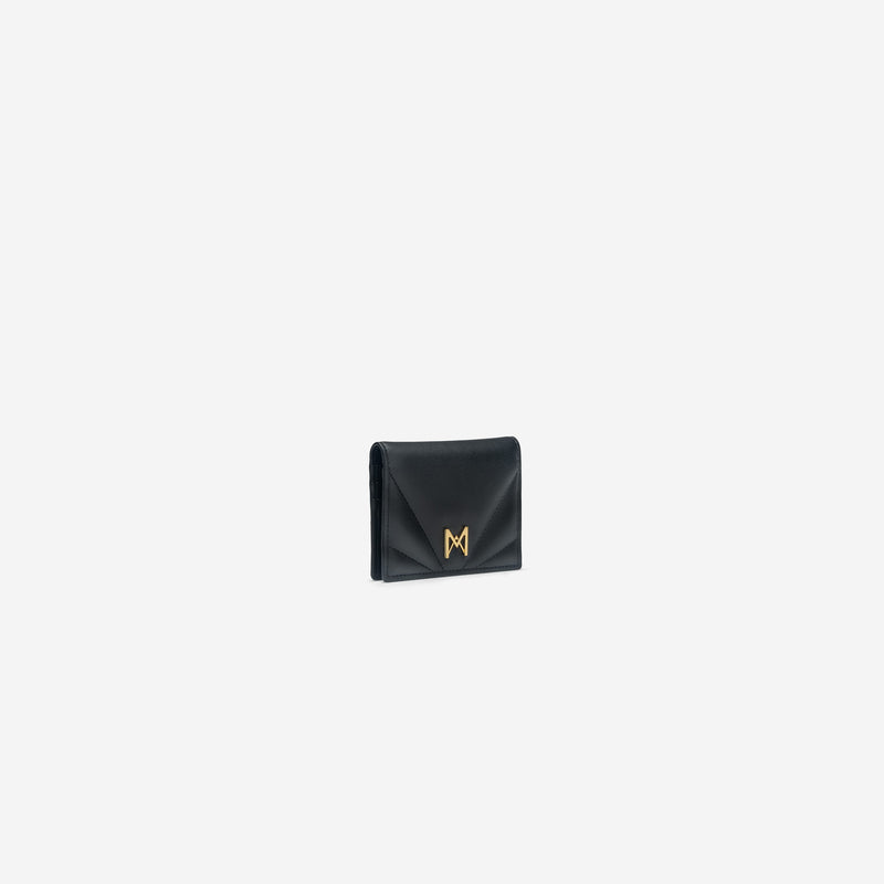 Porte-cartes M1_05 noir vu de profil - MAES Paris, Haute Maroquinerie innovante & responsable [color:noir,black]