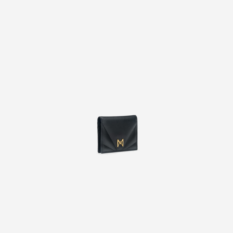Porte-cartes M1_05 noir vu de profil - MAES Paris, Haute Maroquinerie innovante & responsable [color:noir,black]