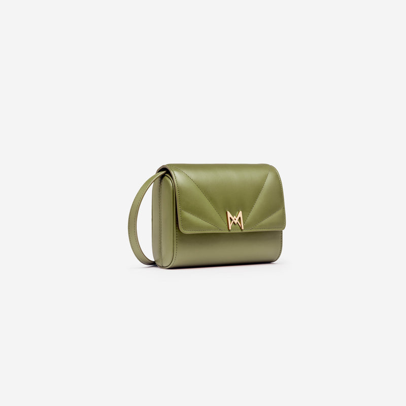 Sac à main M1_06 noir vu de profil - MAES Paris, Haute Maroquinerie innovante & responsable [color:vert kaki,khaki green]
